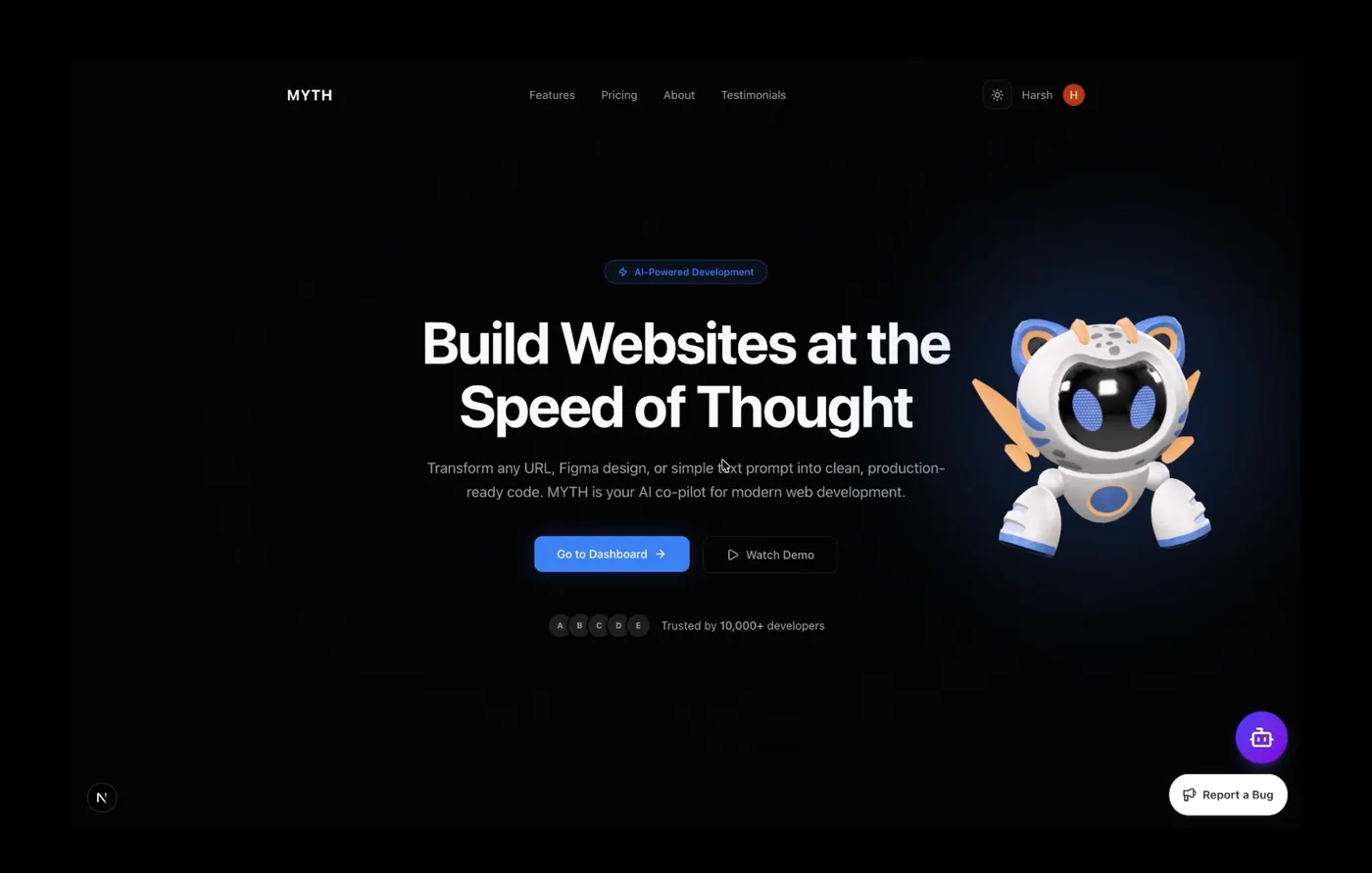 Myth 2.0 - AI-orchestrated full-stack development platform